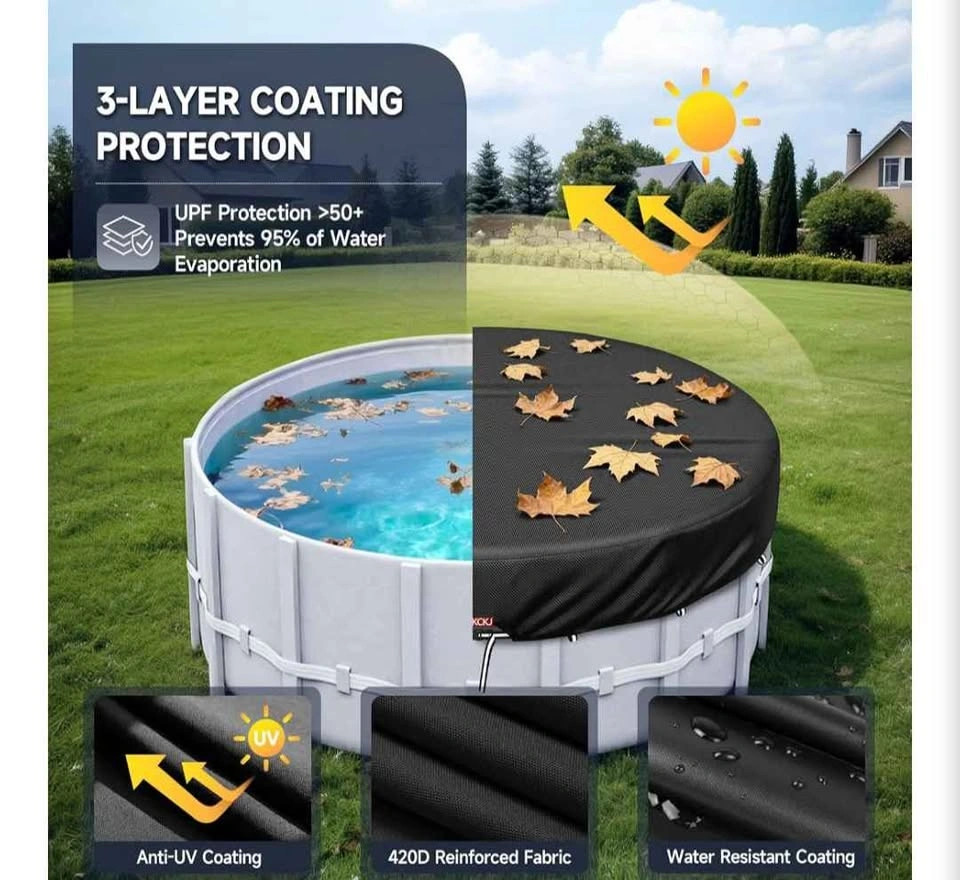 NEW Heavy Duty 10ft Pool Cover - 420D Waterproof & Windproof - photo 4