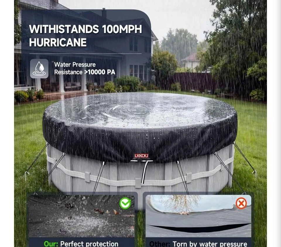 NEW Heavy Duty 10ft Pool Cover - 420D Waterproof & Windproof - photo 5