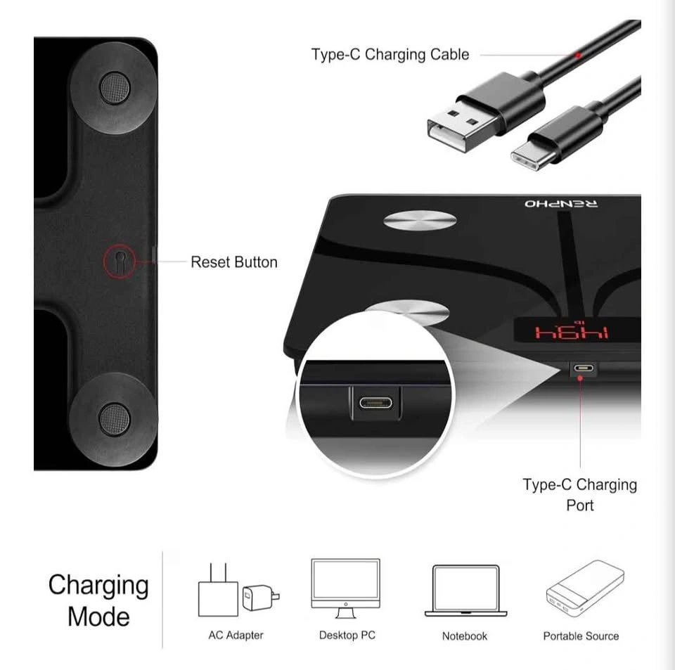 RENPHO Rechargeable Bluetooth Body Fat Scale, Elis 1 - photo 4