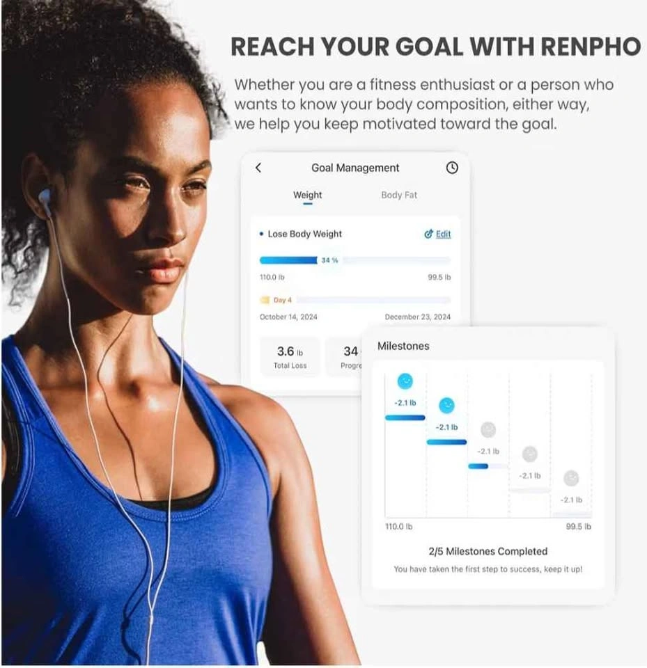 RENPHO Rechargeable Bluetooth Body Fat Scale, Elis 1 - photo 5