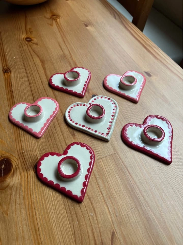 Ceramic Heart Shaped Candle Holders - photo 2