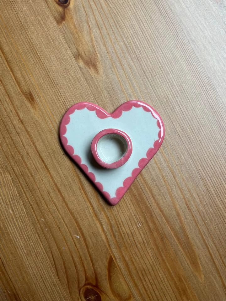 Ceramic Heart Shaped Candle Holders - photo 3