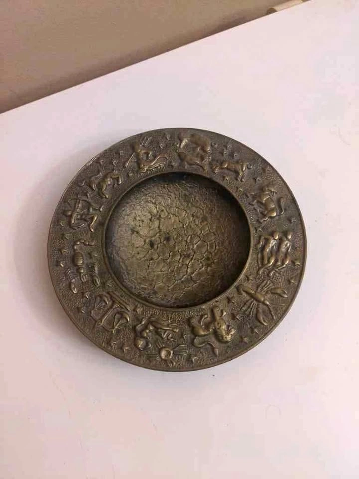 Circa 1940s Nordisk Malm Zodiac Solid Bronze Bowl (Denmark)