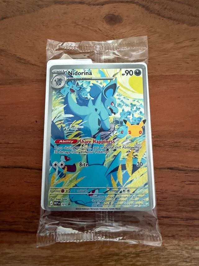 Nidorina 30th Celebrations Promo Card from ETB SEALED