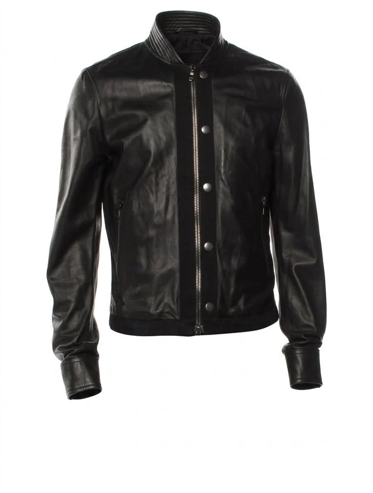 Diesel Black Gold Lasy Mens Leather Jacket Black Size 52 - L - photo 3