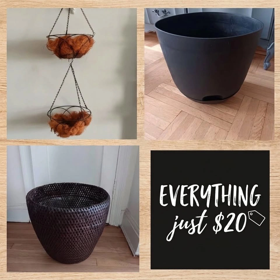 Big Planter with self watering pot & Hanging Baskets - ALL 20 - photo 2