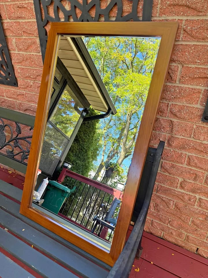 Rectangular Wood Framed Wall Mirror