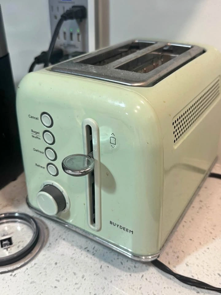 Mint green toaster