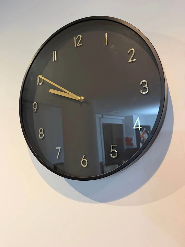 Modern Black and Gold Wall Clock - photo 2