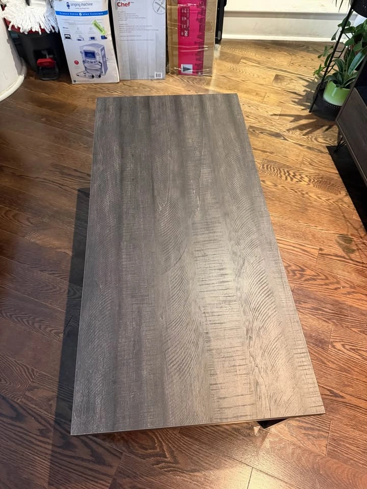 Modern Wood Grain Coffee Table with Lower Shelf - photo 2