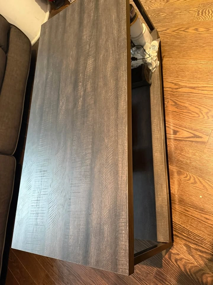 Modern Wood Grain Coffee Table with Lower Shelf - photo 3