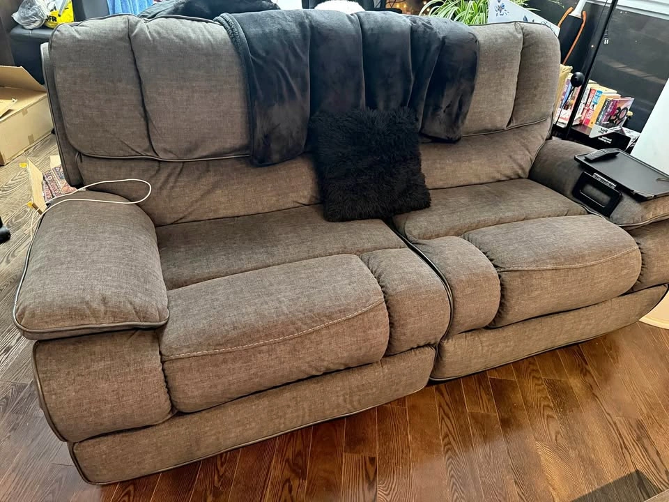 Leons 2 Seater Power Reclining Sofa - Dark Grey