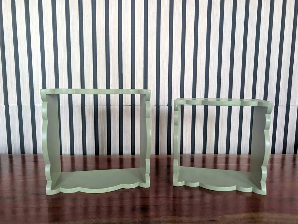 Wooden wall shelves