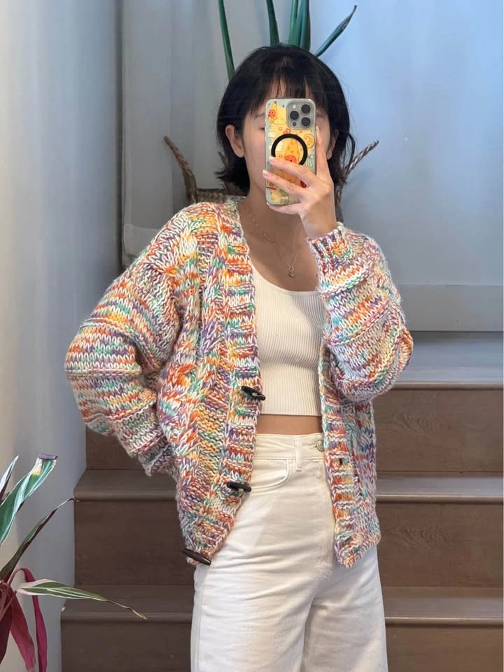 Very J Multi-Color Knit Toggle Cardigan - photo 2