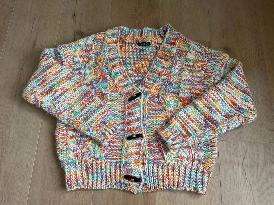 Very J Multi-Color Knit Toggle Cardigan - photo 3