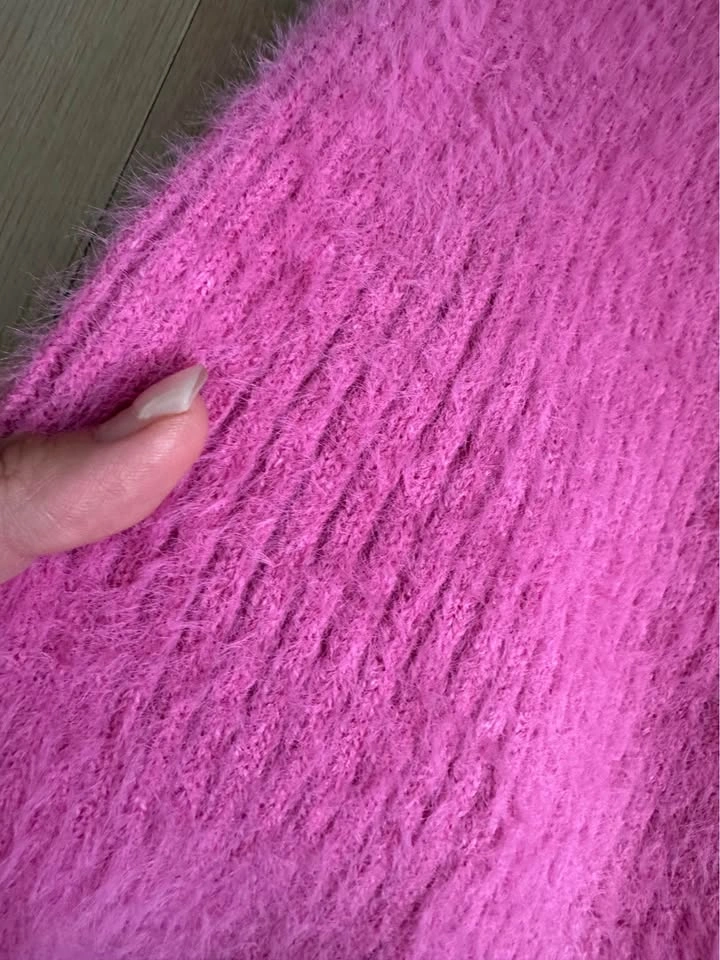 Pink Fuzzy Knit Wide-Leg Pants - photo 4