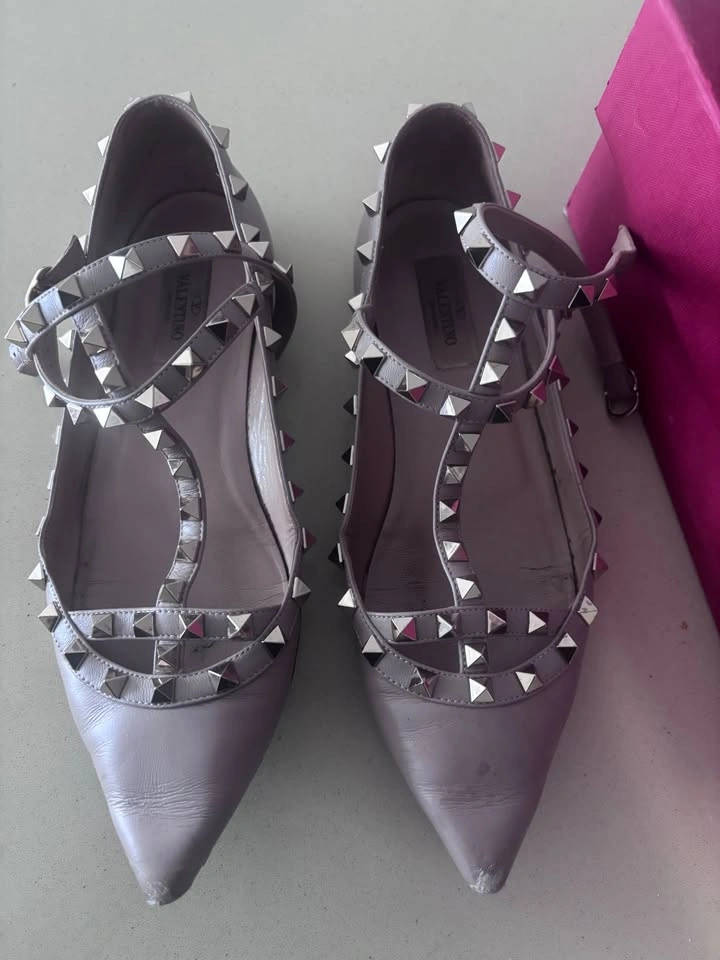 Authentic Valentino Rockstud Cage Ballerina Flats