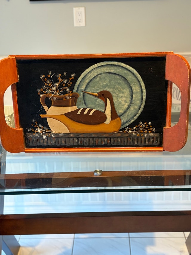 Vintage Hand Painted Wooden Tray