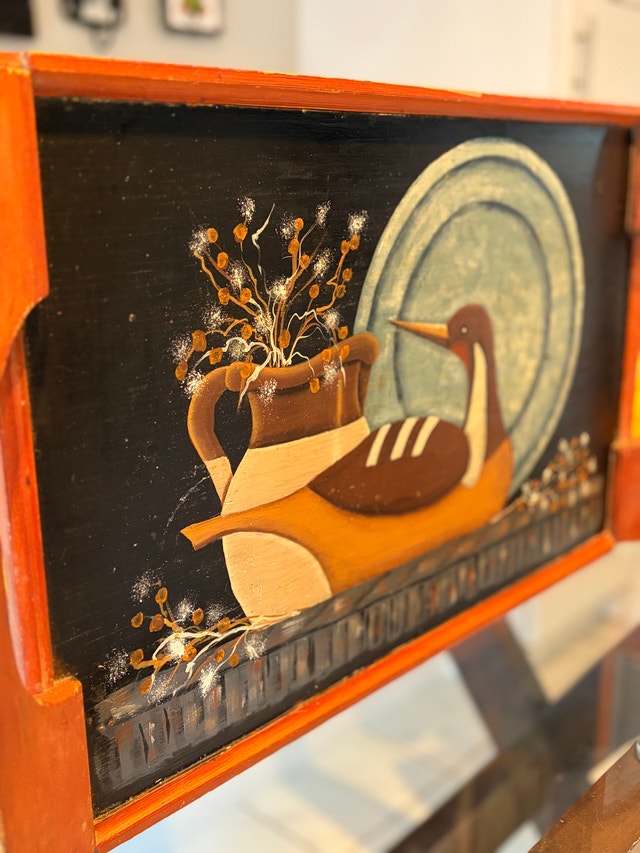 Vintage Hand Painted Wooden Tray - photo 3