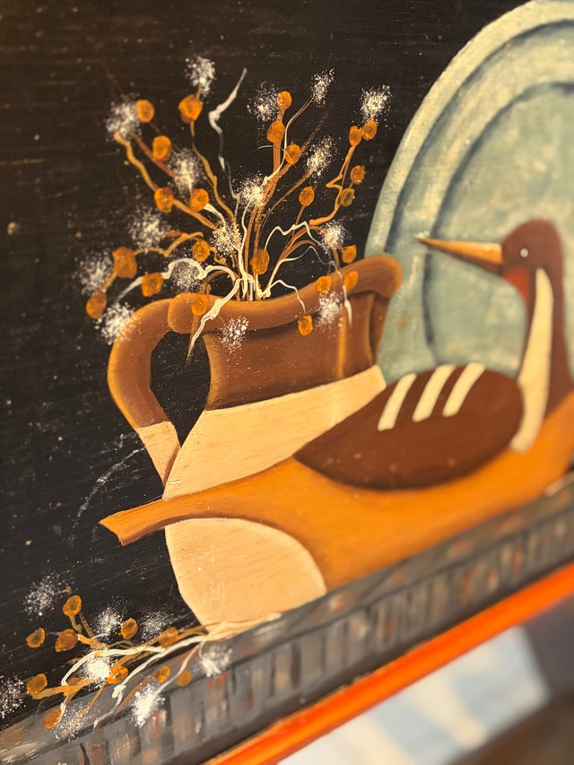 Vintage Hand Painted Wooden Tray - photo 4