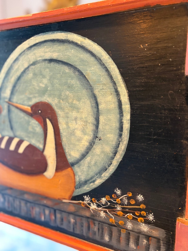 Vintage Hand Painted Wooden Tray - photo 5