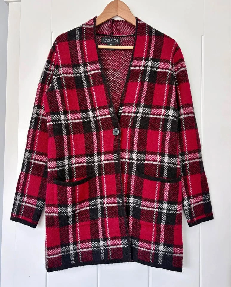 Rachel Zoe Plaid Cardigan Shacket Size S