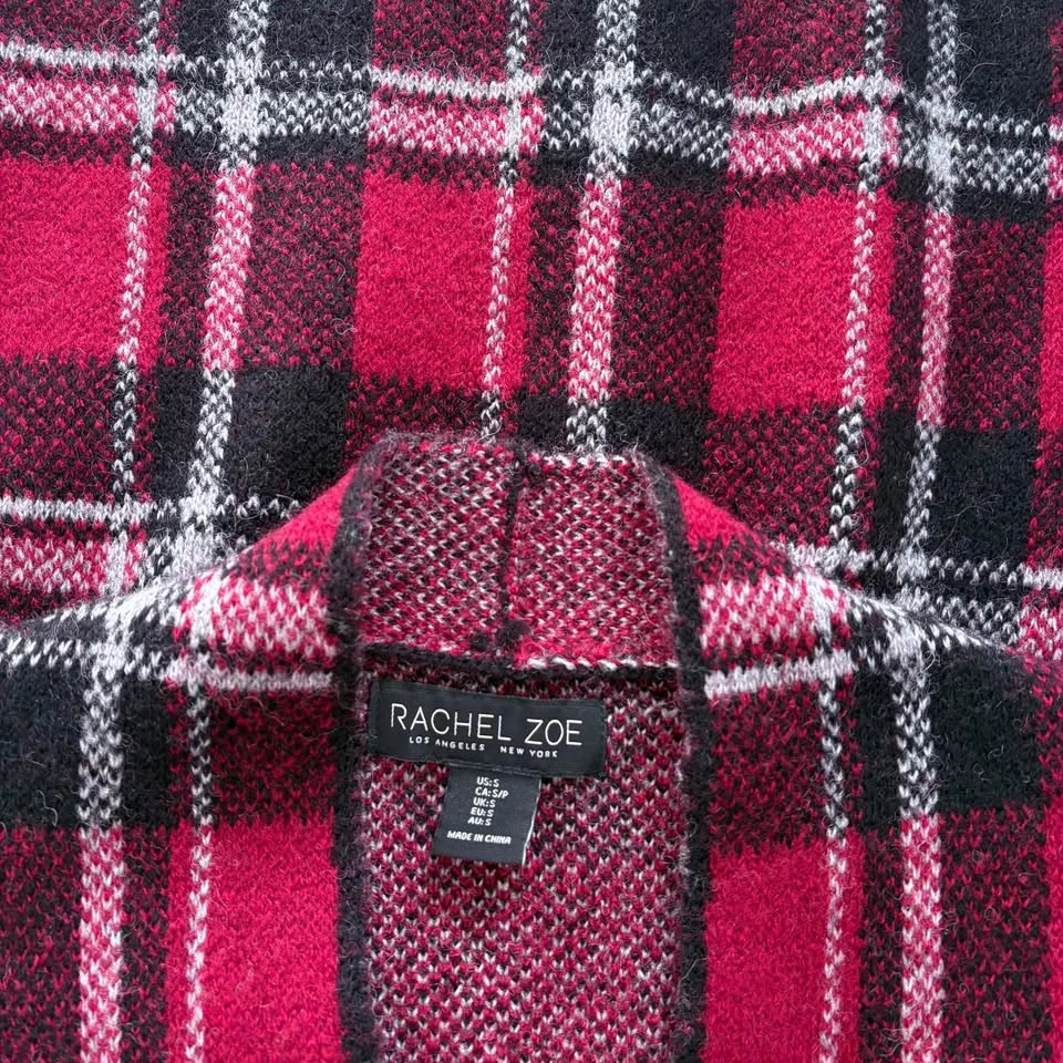 Rachel Zoe Plaid Cardigan Shacket Size S - photo 2