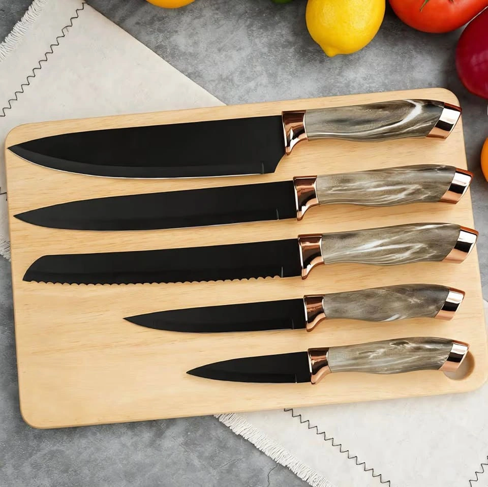 Knife Set, 7-Piece Kitchen Knife Set with Block & Built-in Sharp - photo 3