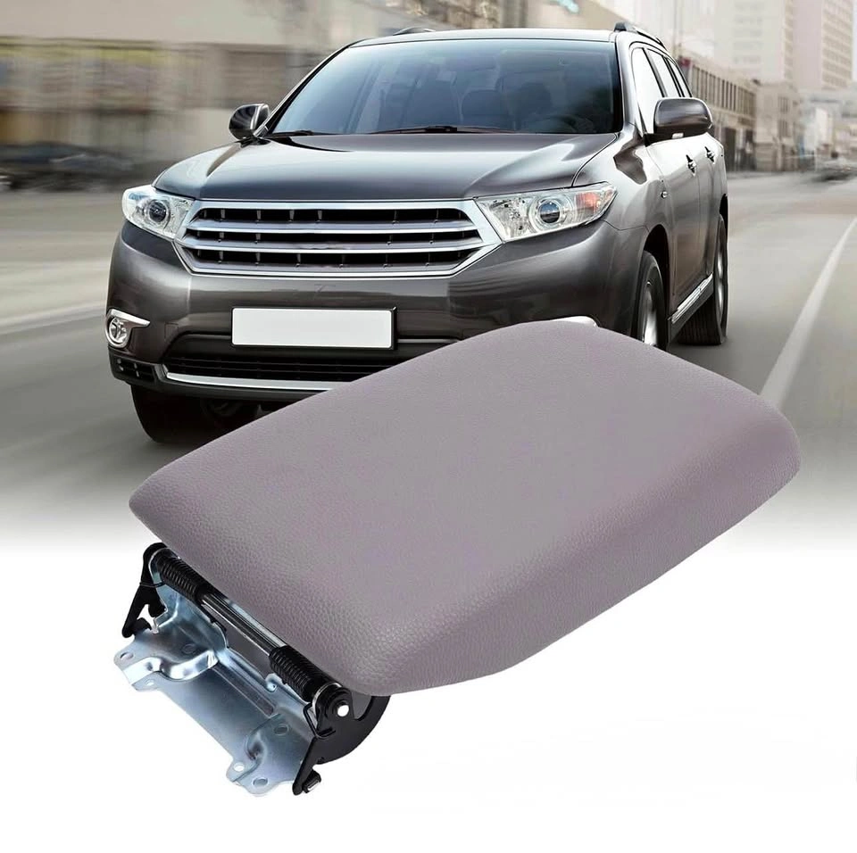 Car Center Console Lid Cover for Toyota Highlander Gray