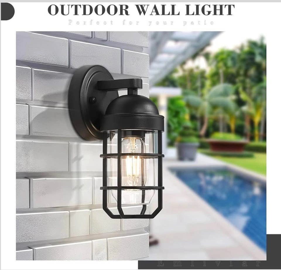 Elegant Outdoor Wall Lights, 2 Pack with clear tempered glass - photo 3