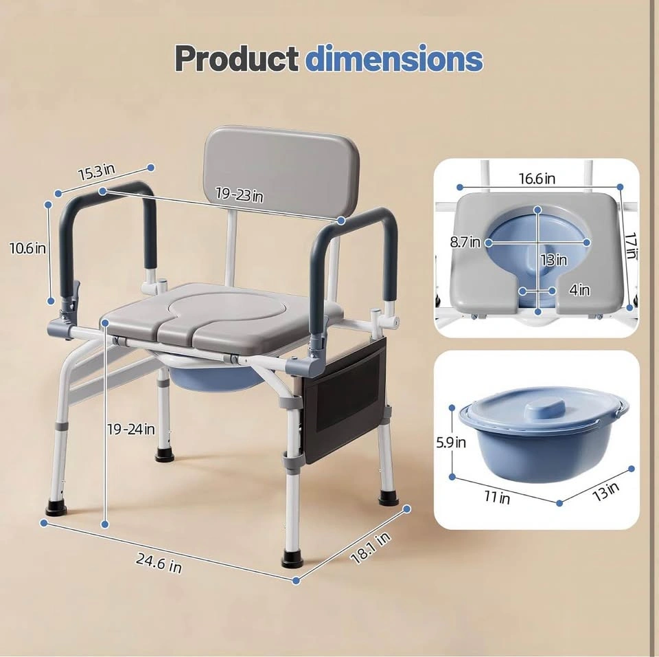 Bedside Commode for Seniors / Raised Toilet Seat - BNIB - photo 2