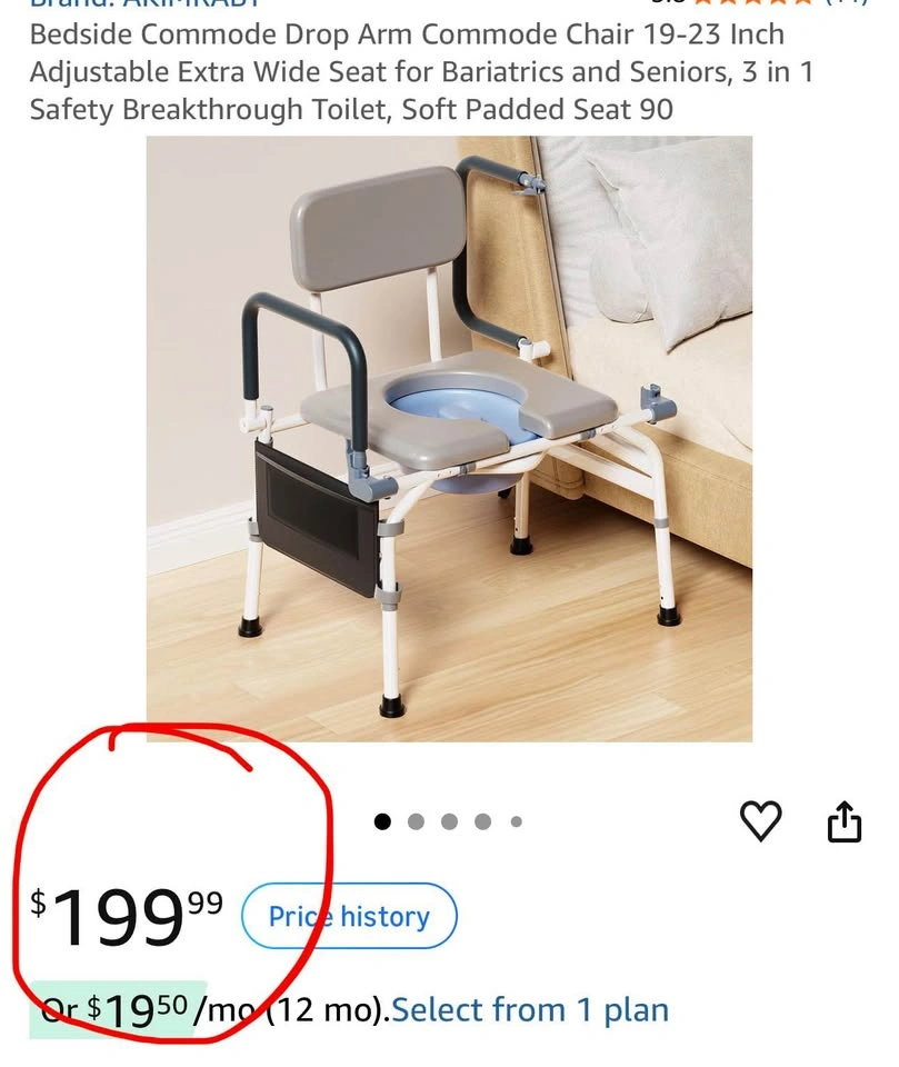 Bedside Commode for Seniors / Raised Toilet Seat - BNIB - photo 4