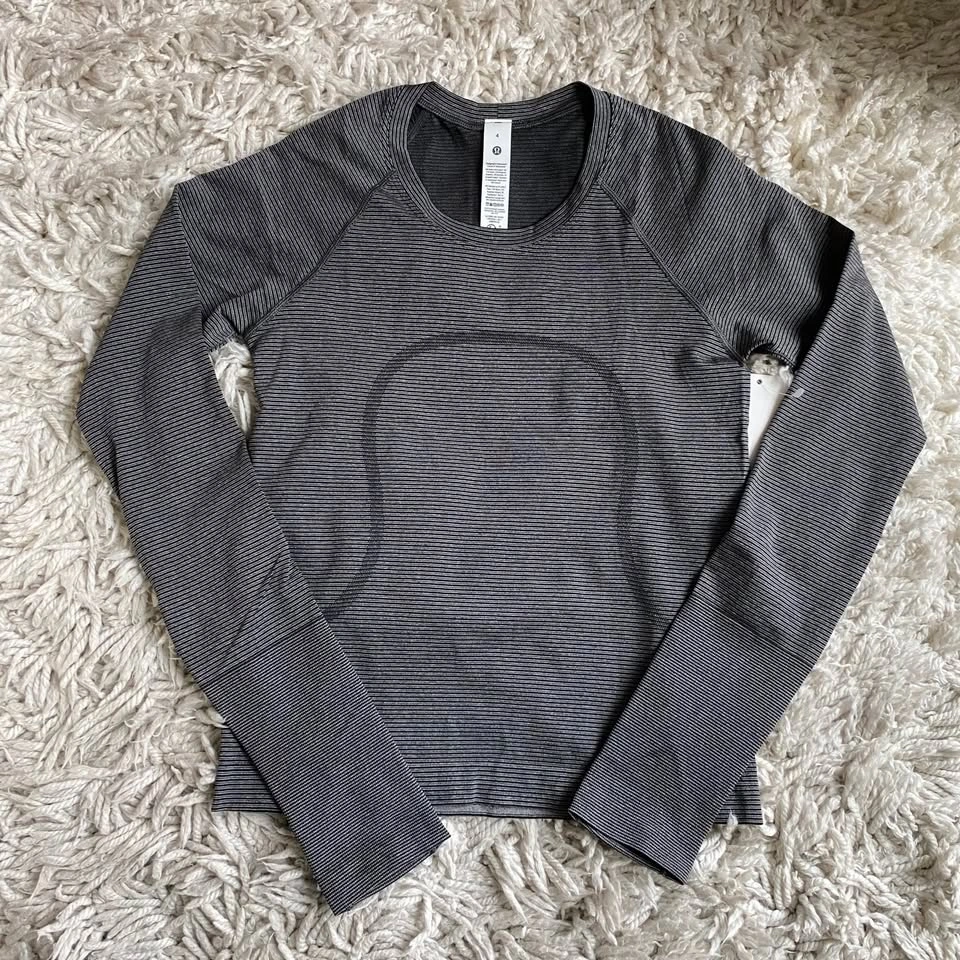 NWT Lululemon Swiftly Tech Long Sleeve Shirt - Spandex Stripe Bl - photo 4