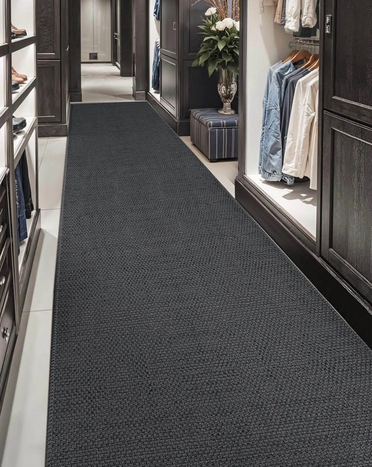 Extra Long Runner Rug 28"x142" Non Slip Rubber Back Dark Gray - photo 2
