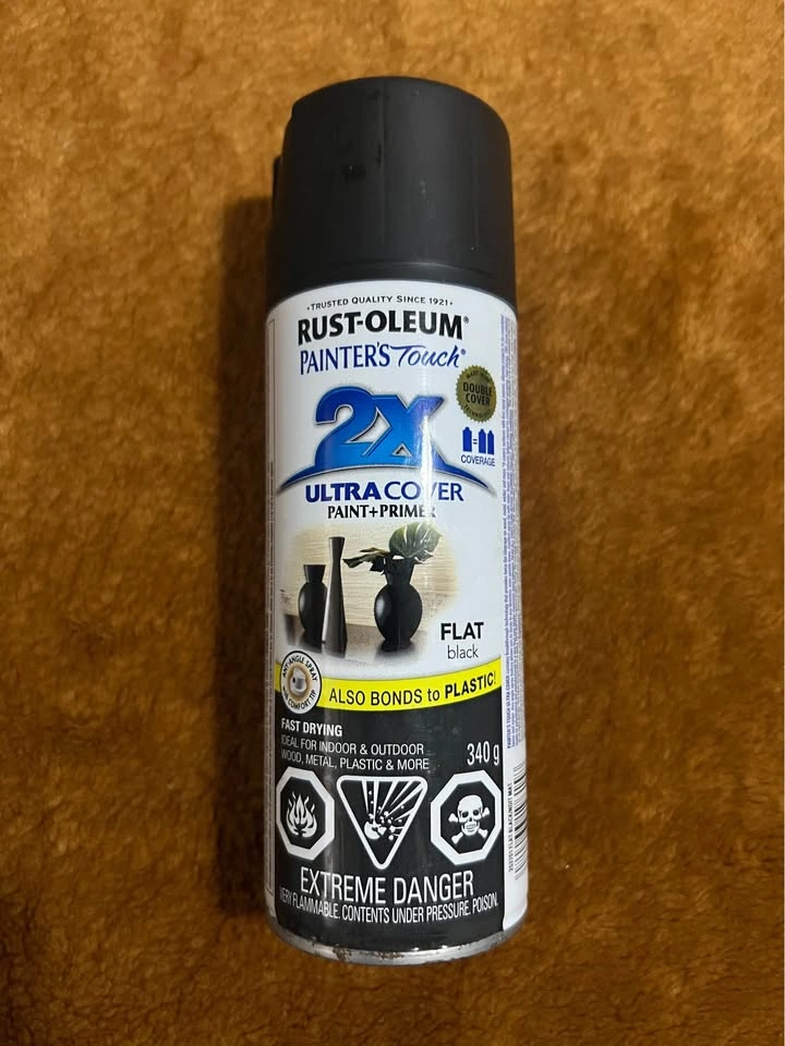 Rust-Oleum Painter’s Touch 2X Ultra Cover Spray Paint – Flat Bla - photo 2