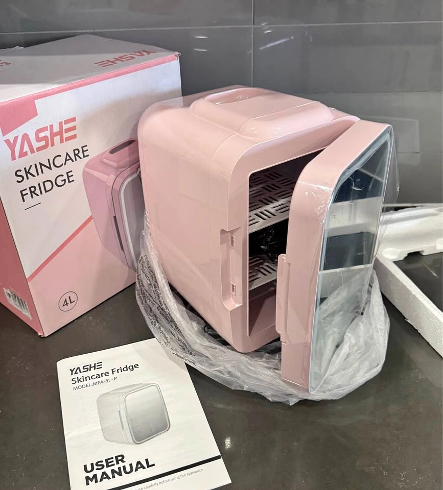 Mini Fridge 4L with LED Mirror For Makeup Home & Car