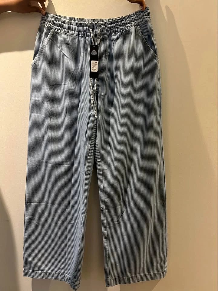 Seawalk Striped Pull On Wide Leg Jeans, Size M Tall - photo 3