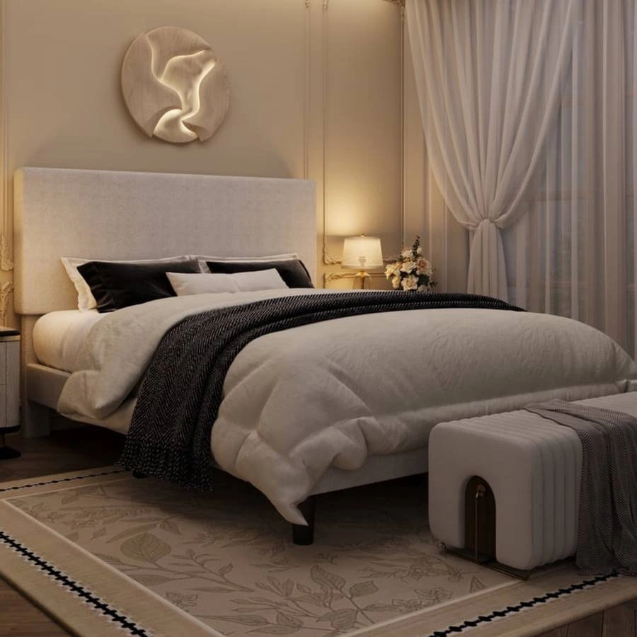 Queen Bed Frame with Upholstered Adjustable Headboard - photo 3