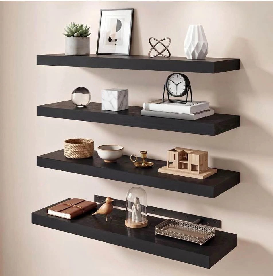 4 Dark Brown Floating Shelves - 15.8 inch - Brand New