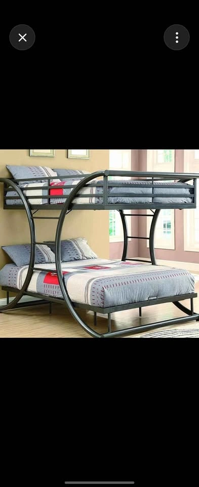 Modern Metal Full over Full Bunk Bed - photo 2