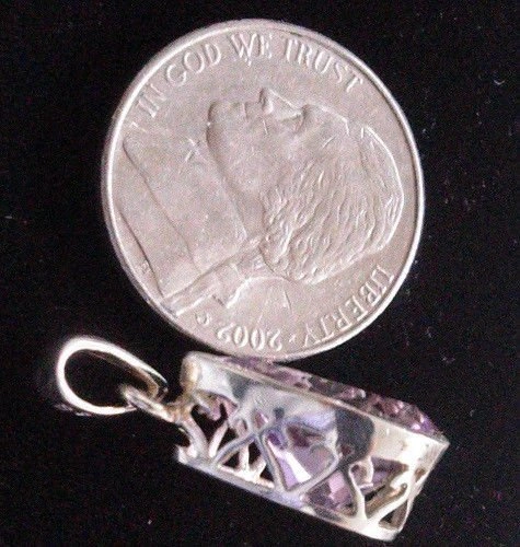Genuine Pear Cut Amethyst 4.25ctw Sterling Silver Pendant - photo 2