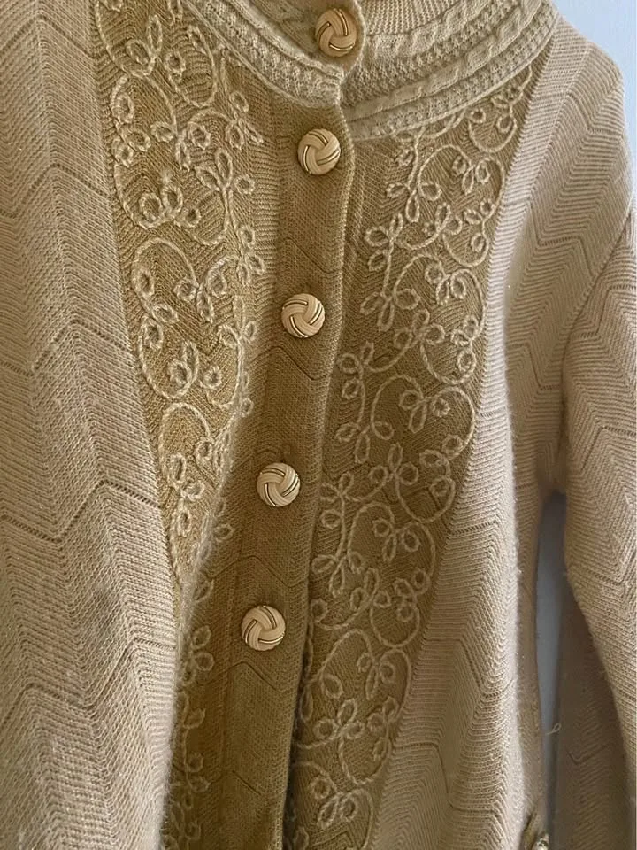 Women warm sweater with golden button details image indicator(3)