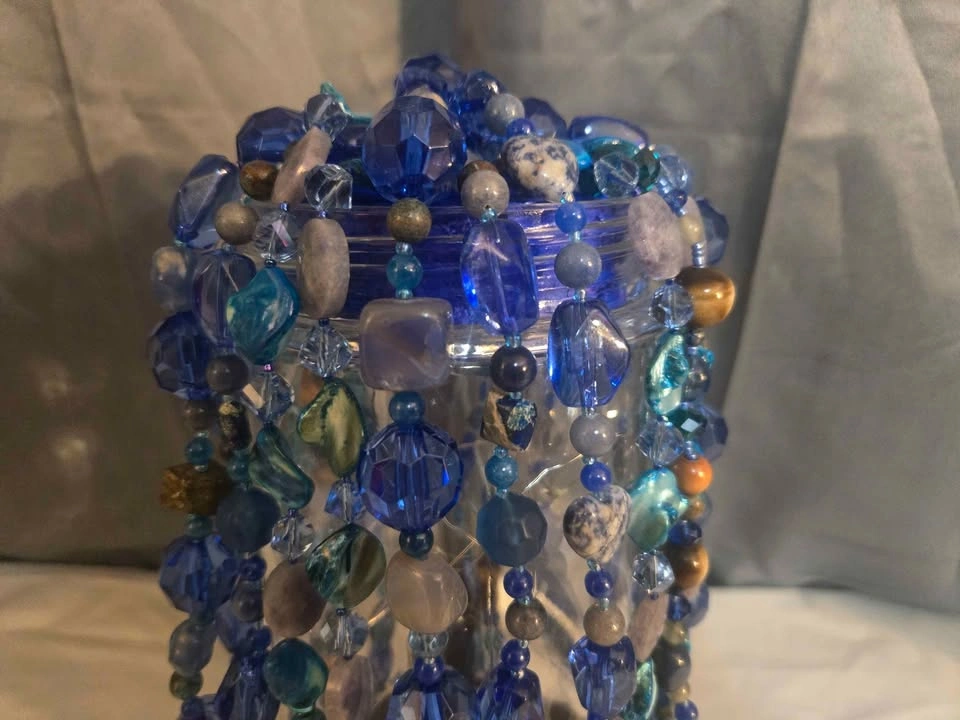 Boho Lamp/ Crystal Beaded Decor/ Light - photo 5