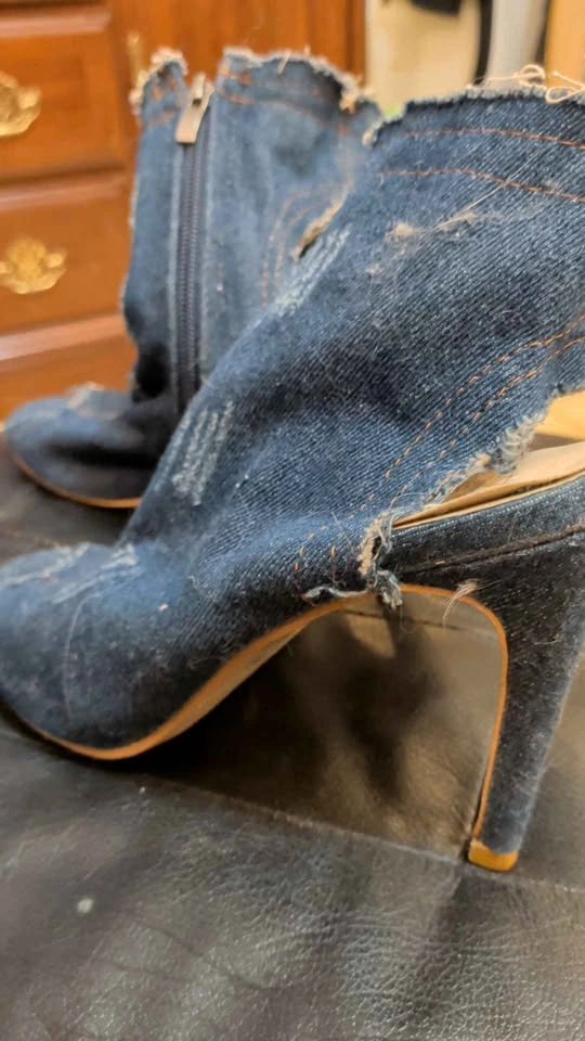 Denim Peep-Toe Stiletto heels size 7.5 - photo 2