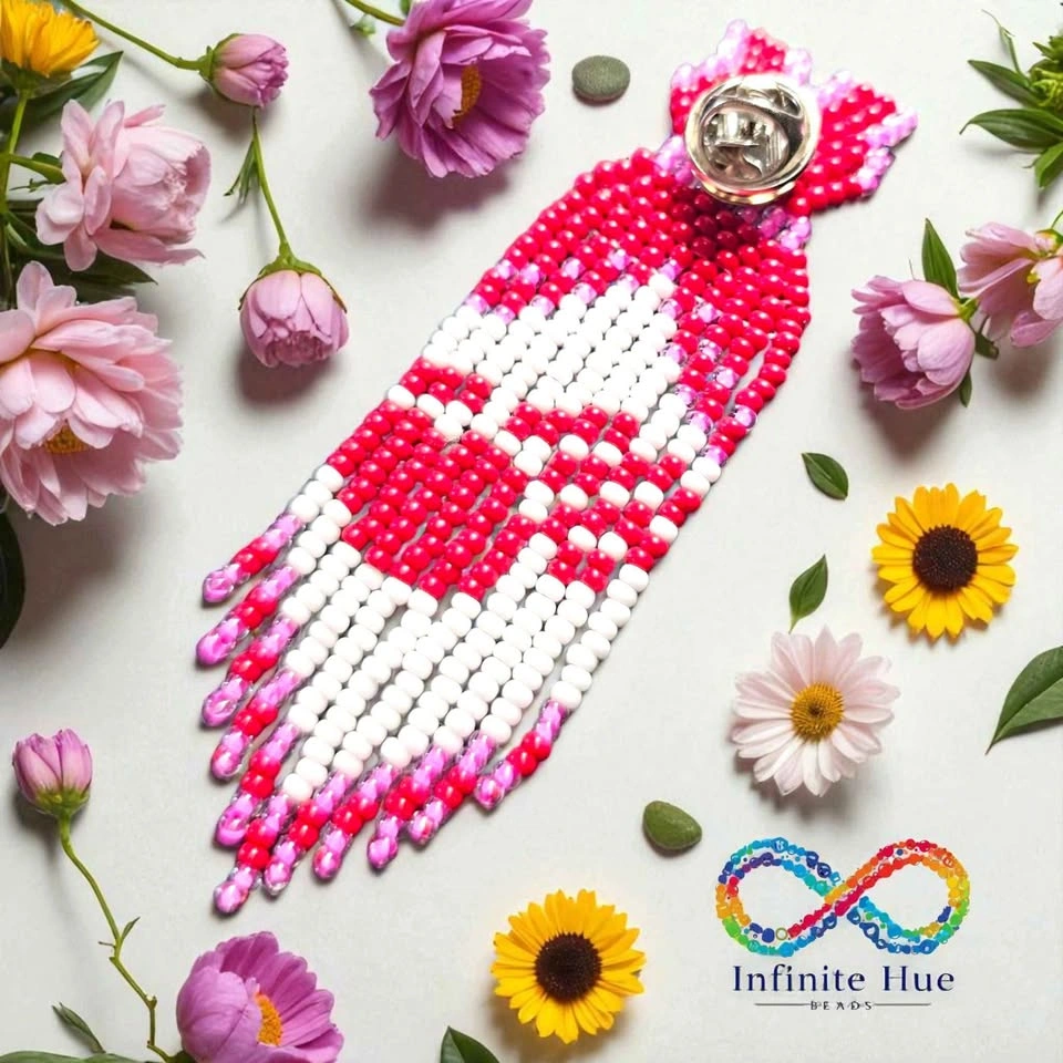 Red dress pin