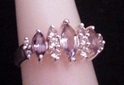 RING Mined  Amethyst and Topaz 925 Solid Sterling Silver - photo 2