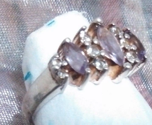 RING Mined  Amethyst and Topaz 925 Solid Sterling Silver - photo 3
