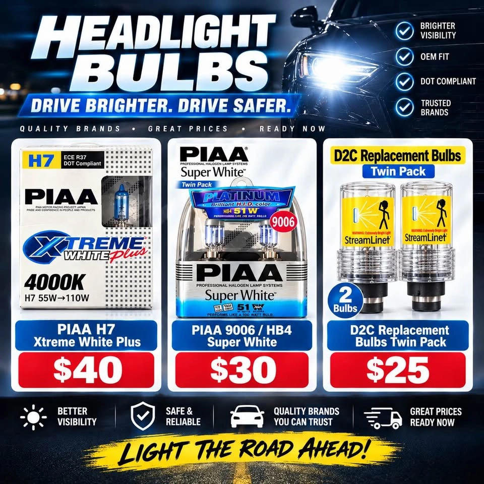 PIAA Headlight Bulbs H7 H10 H11B and LED – NEW - photo 2