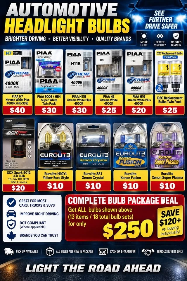 PIAA Headlight Bulbs H7 H10 H11B and LED – NEW - photo 3