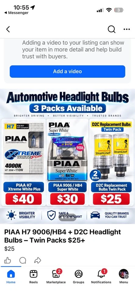 PIAA Headlight Bulbs H7 H10 H11B and LED – NEW - photo 4